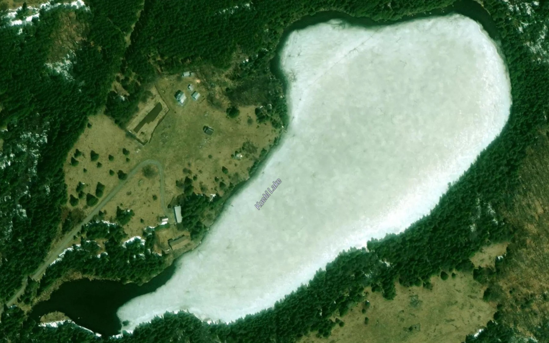 Satellite map of the Kuehl Lake