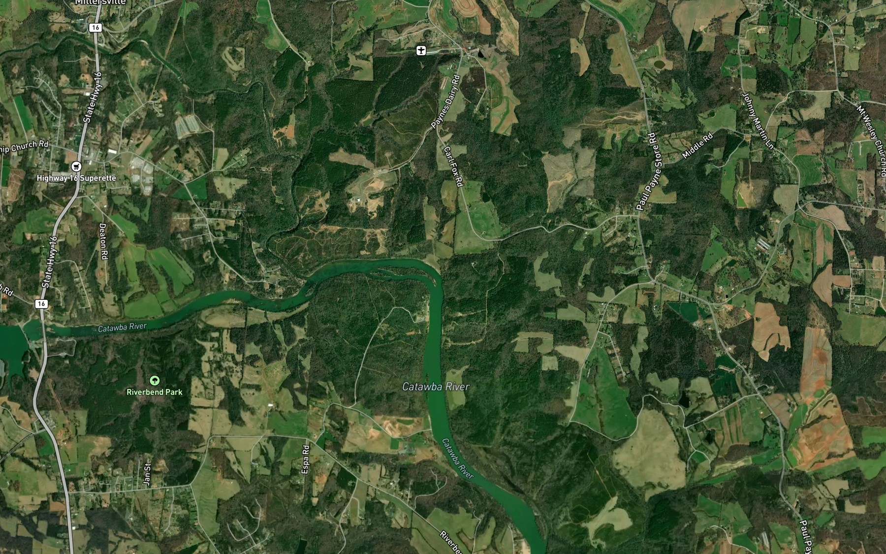 Satellite map of the Island Creek