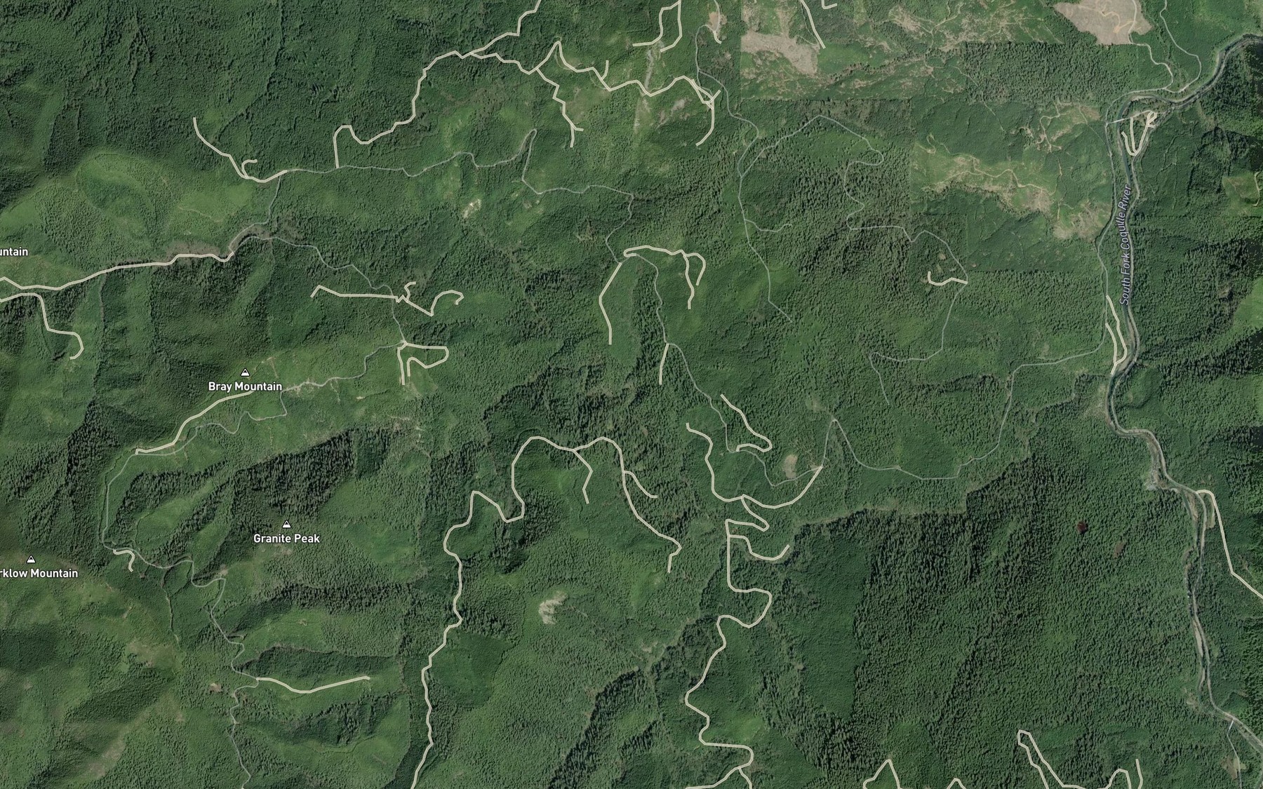 Satellite map of the Boulder Creek
