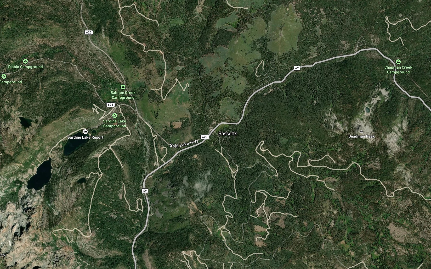 Satellite map of the Howard Creek