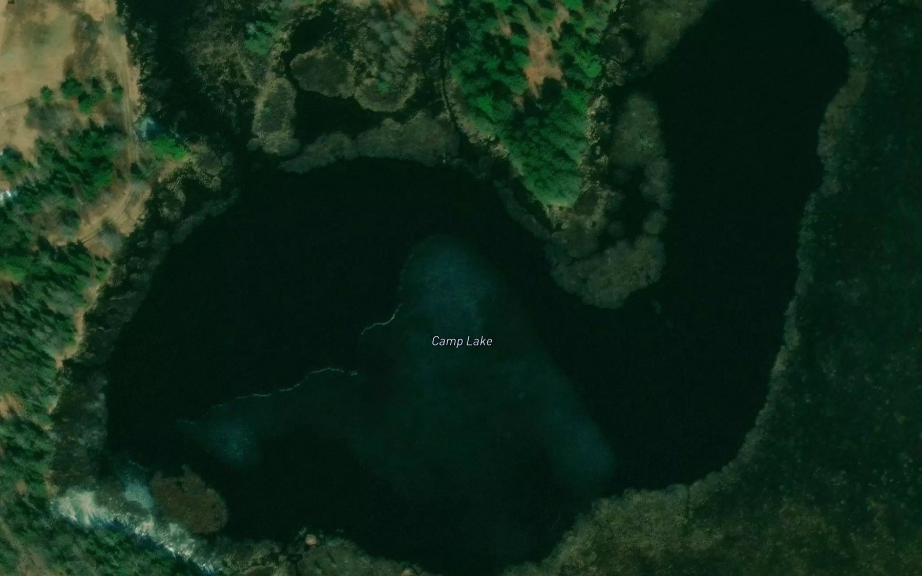 Satellite map of the Camp Lake