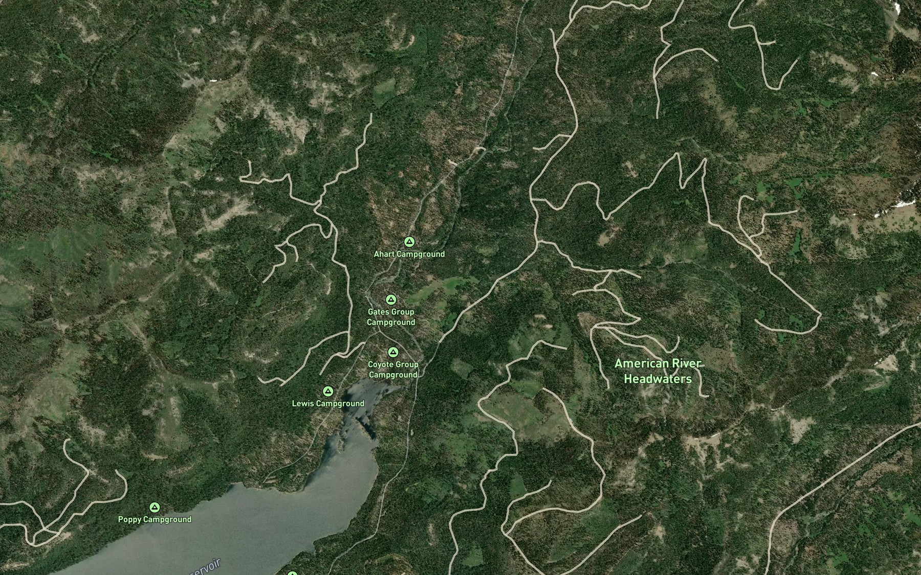 Satellite map of the Coyote Spring