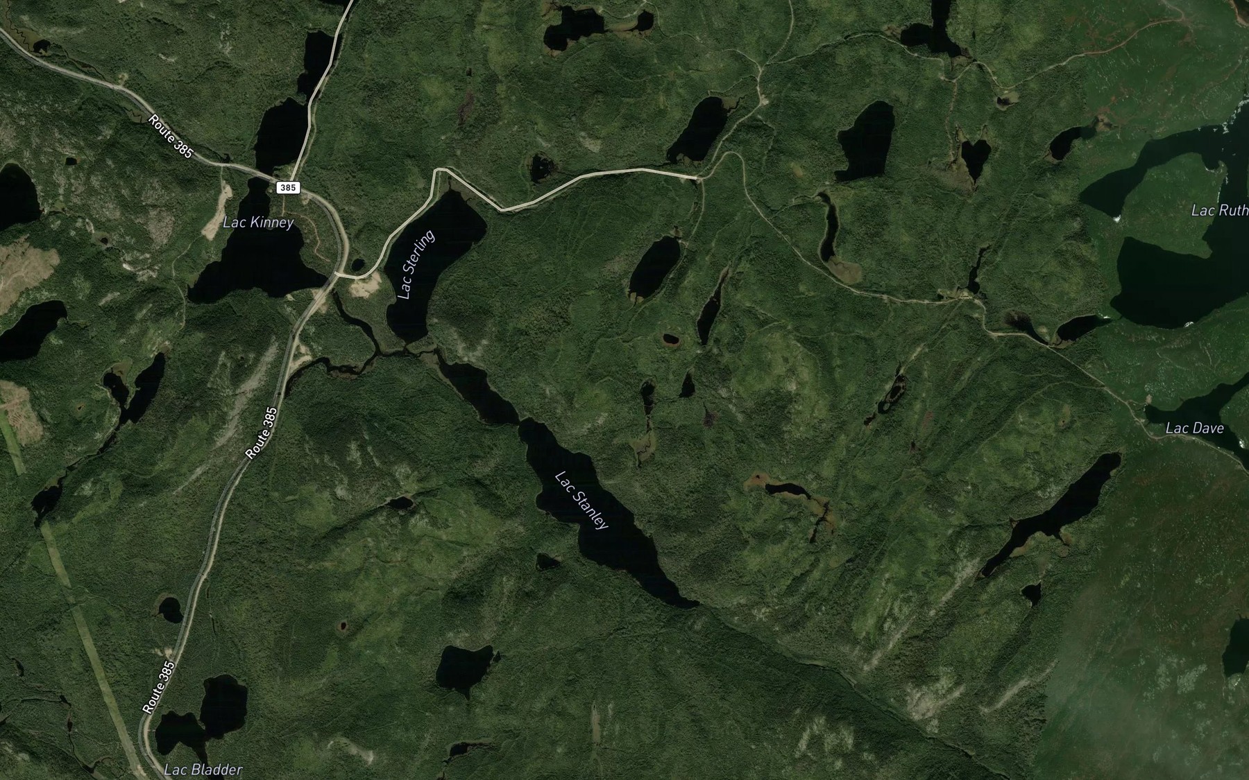 Satellite map of the Lac Suzor