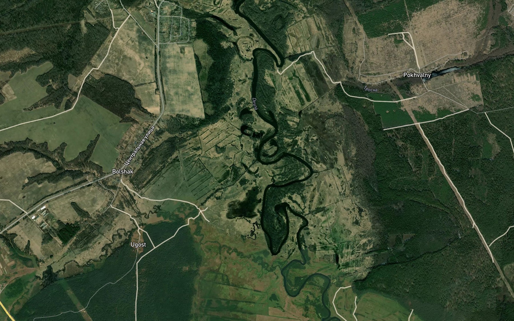 Satellite map of the Ugost'
