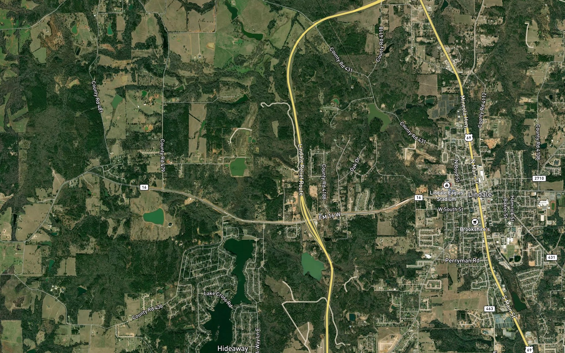 Satellite map of the Walnut Spring