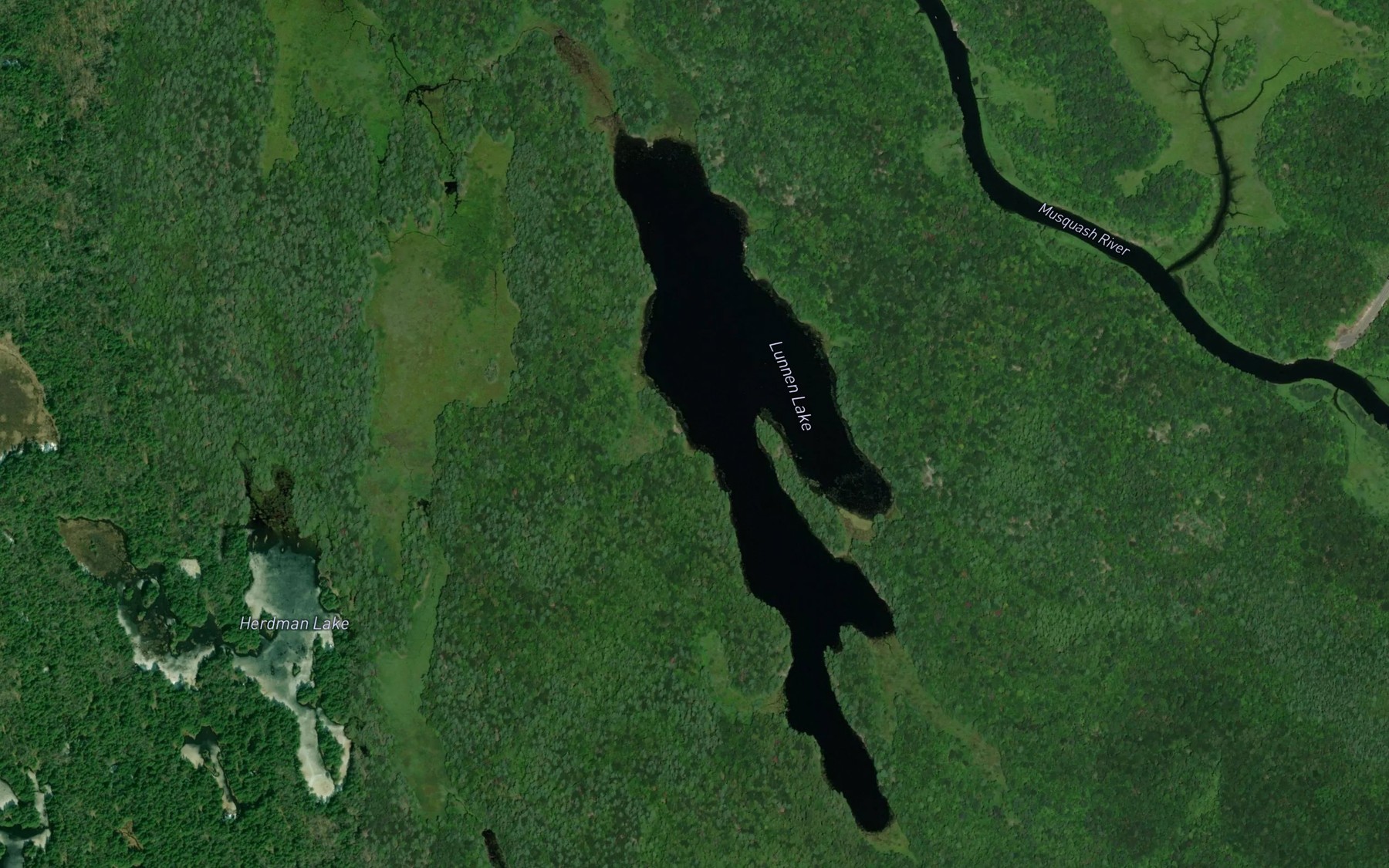 Satellite map of the Lunnen Lake