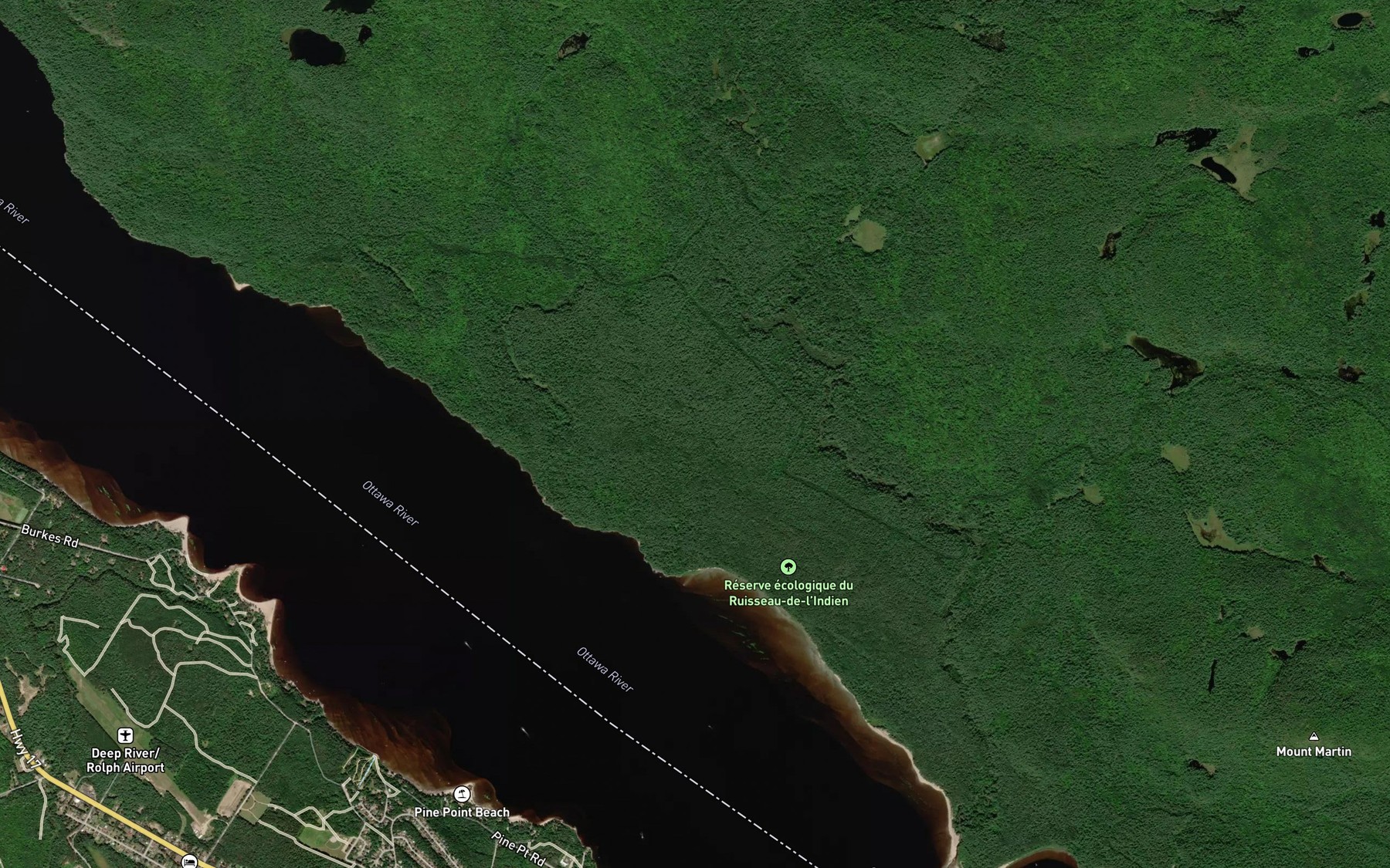 Satellite map of the Ruisseau Stoney