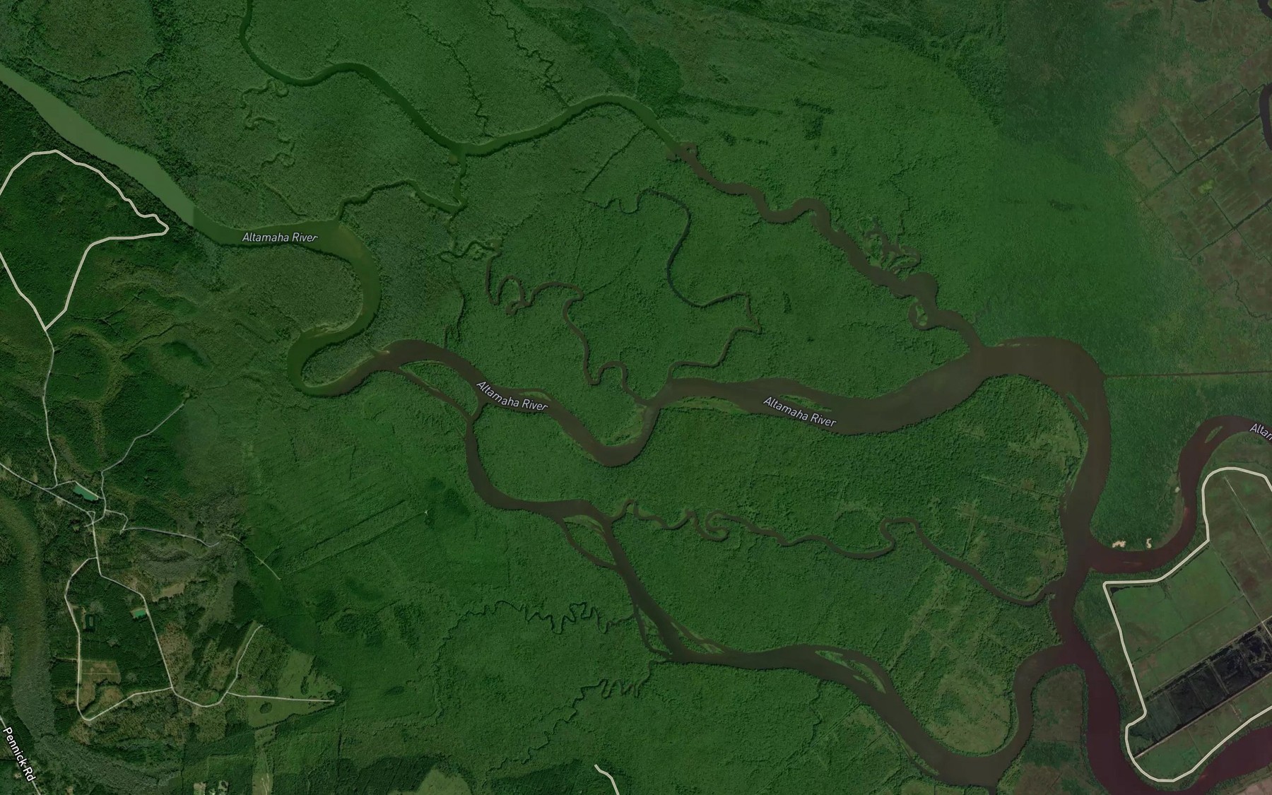 Satellite map of the Big Buzzard Creek