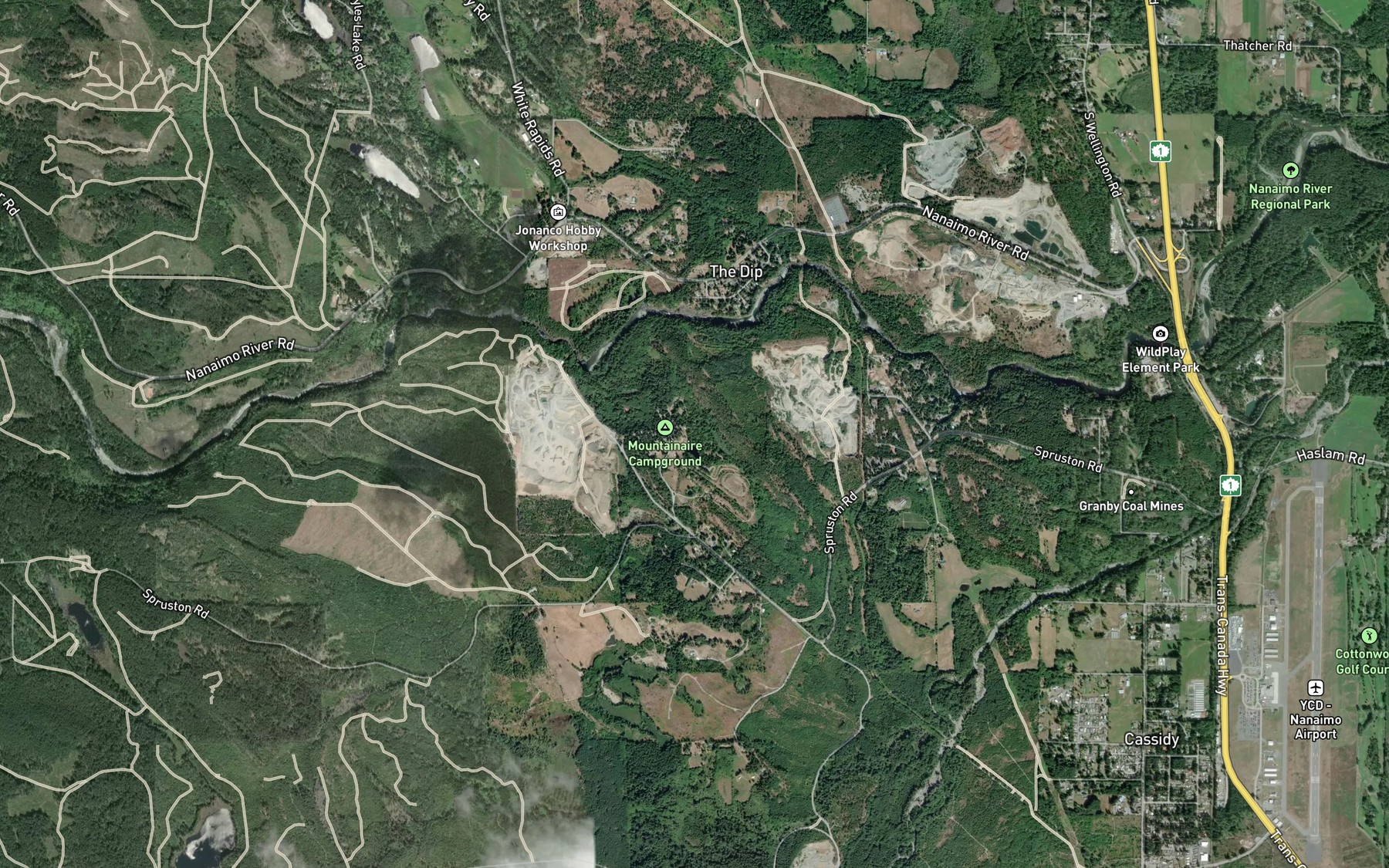 Satellite map of the Stark Creek