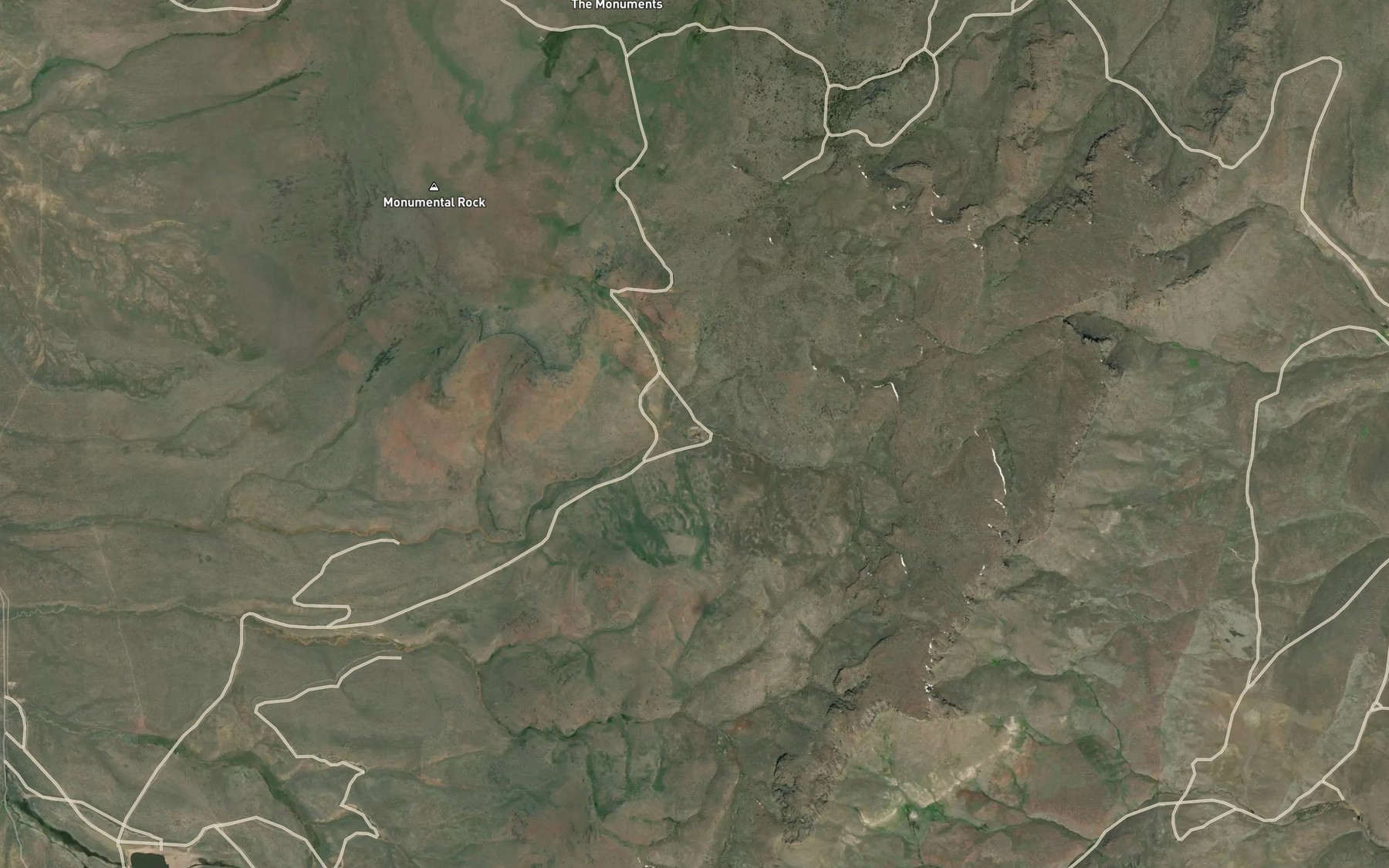 Satellite map of the Sack Canyon Reservoir