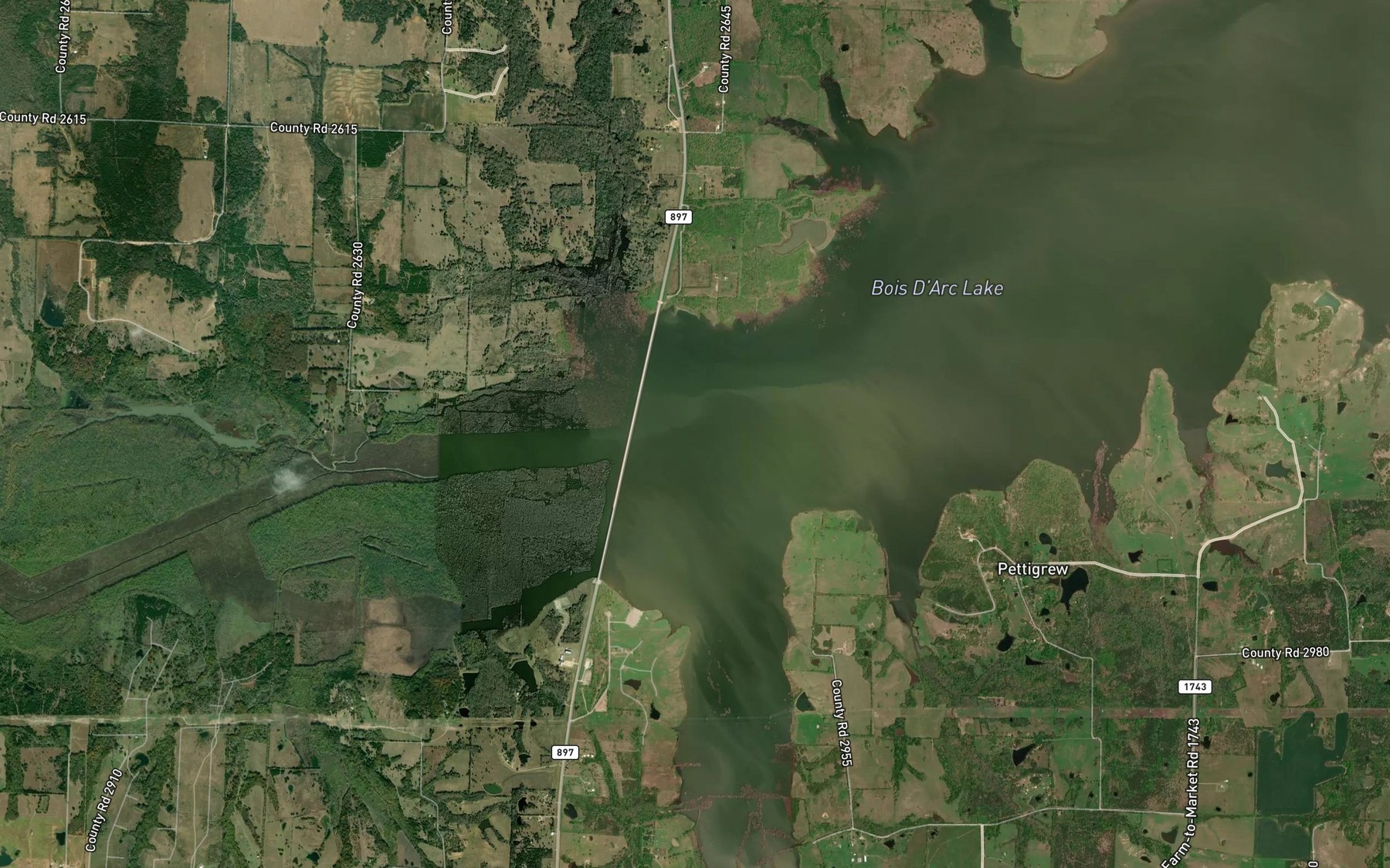Satellite map of the Bullard Creek