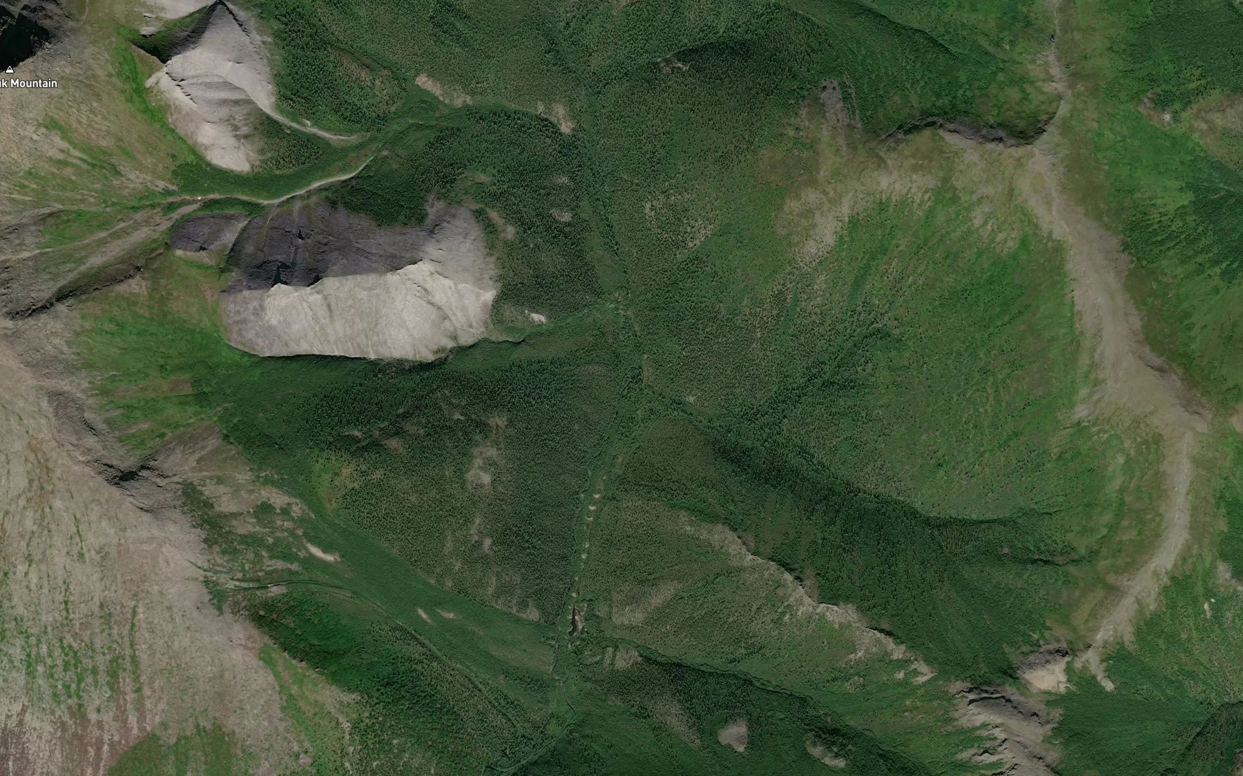 Satellite map of the Harry Creek