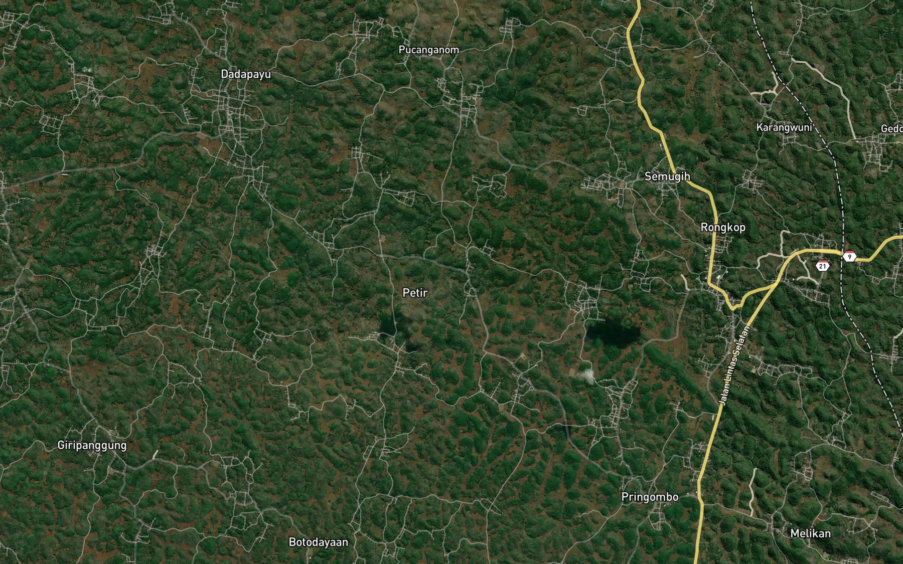 Satellite map of the Telaga Tileng