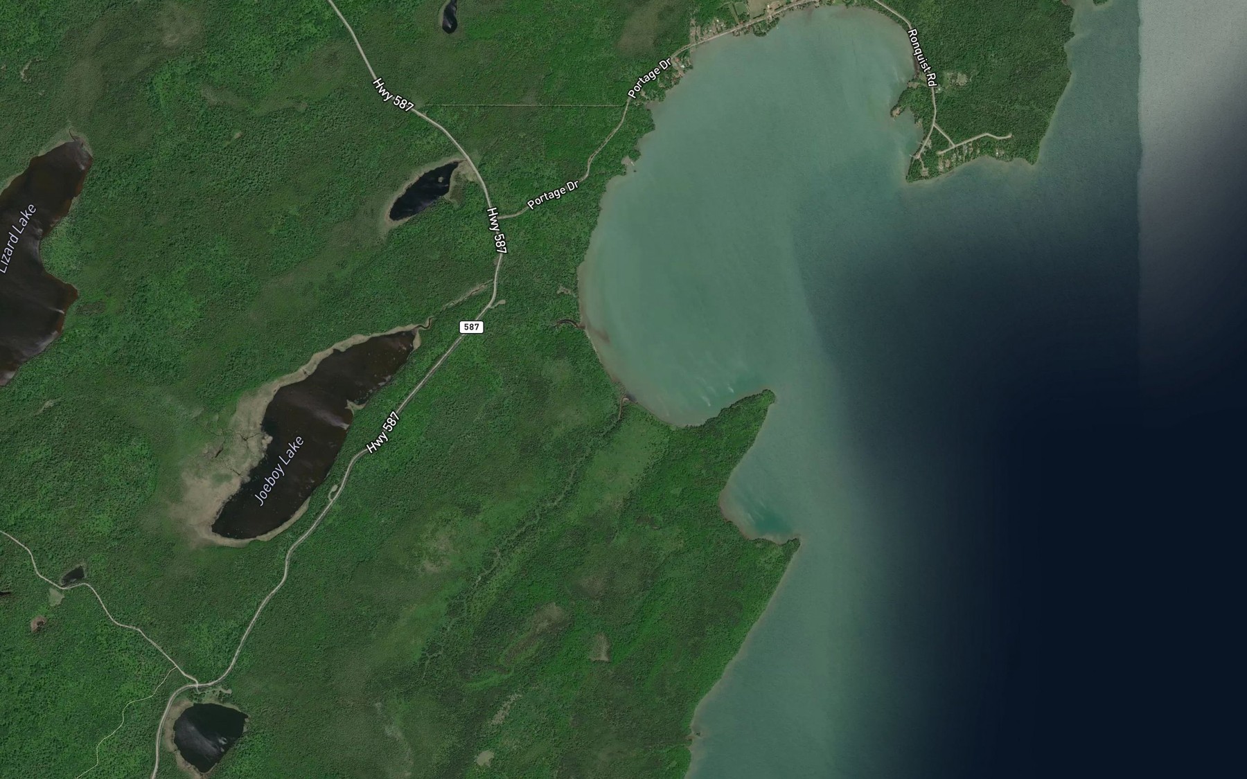 Satellite map of the Pickerel Creek