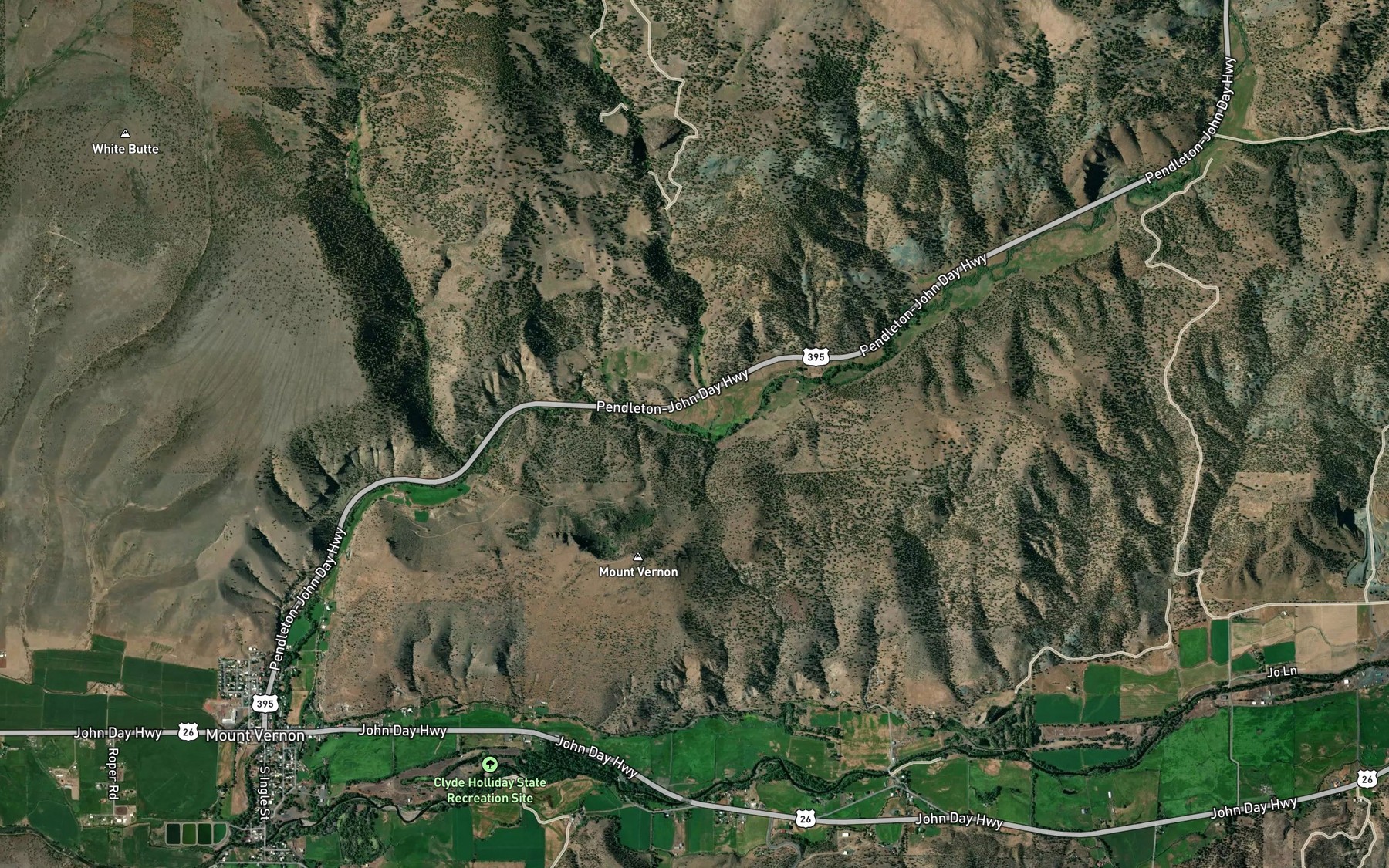 Satellite map of the Fall Creek