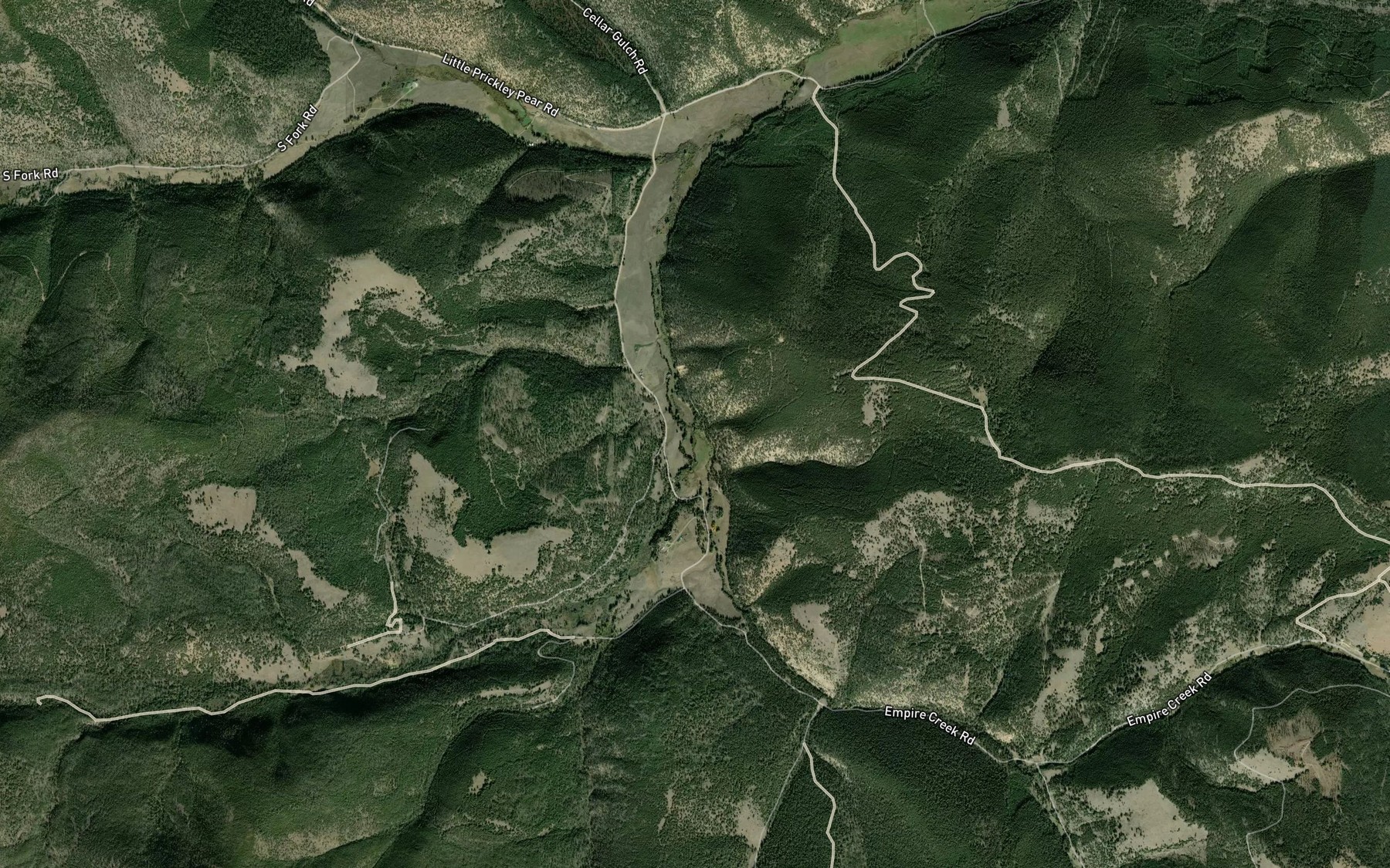 Satellite map of the Deadman Creek