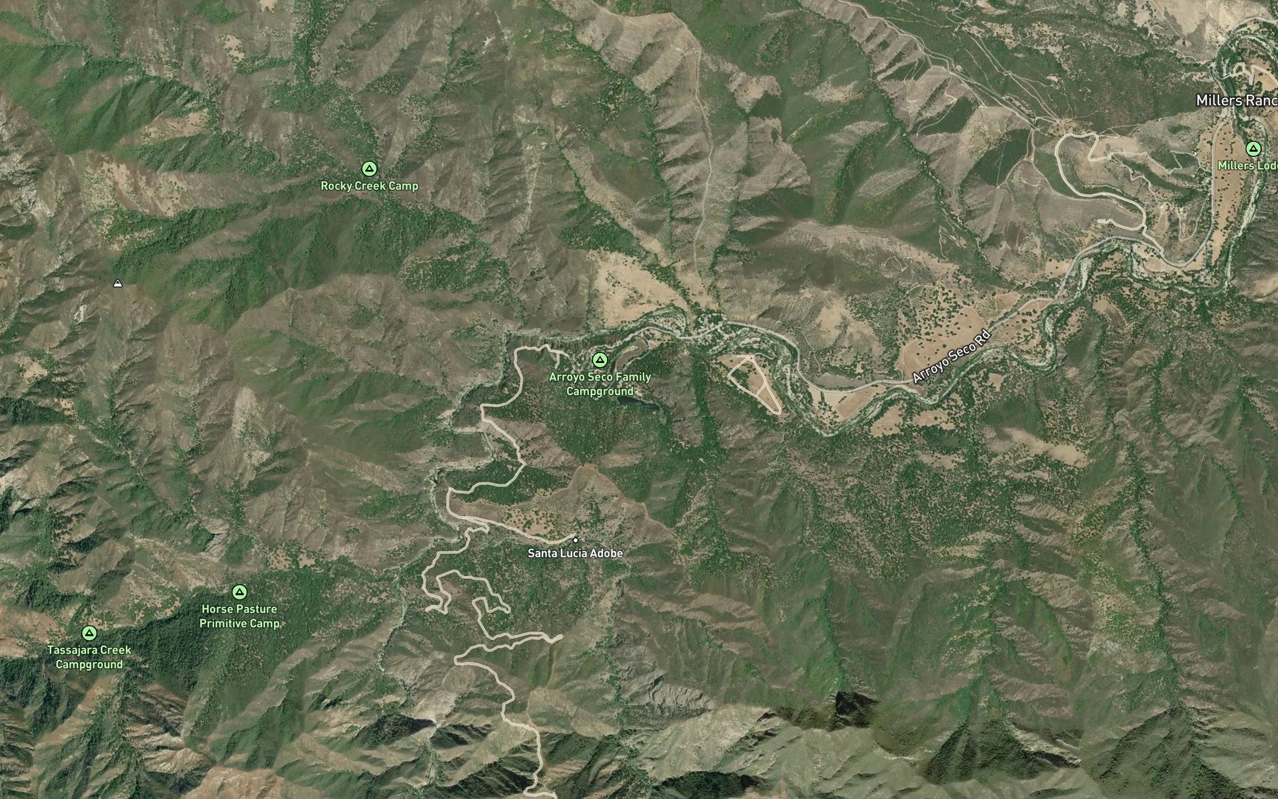 Satellite map of the Abbott Lakes