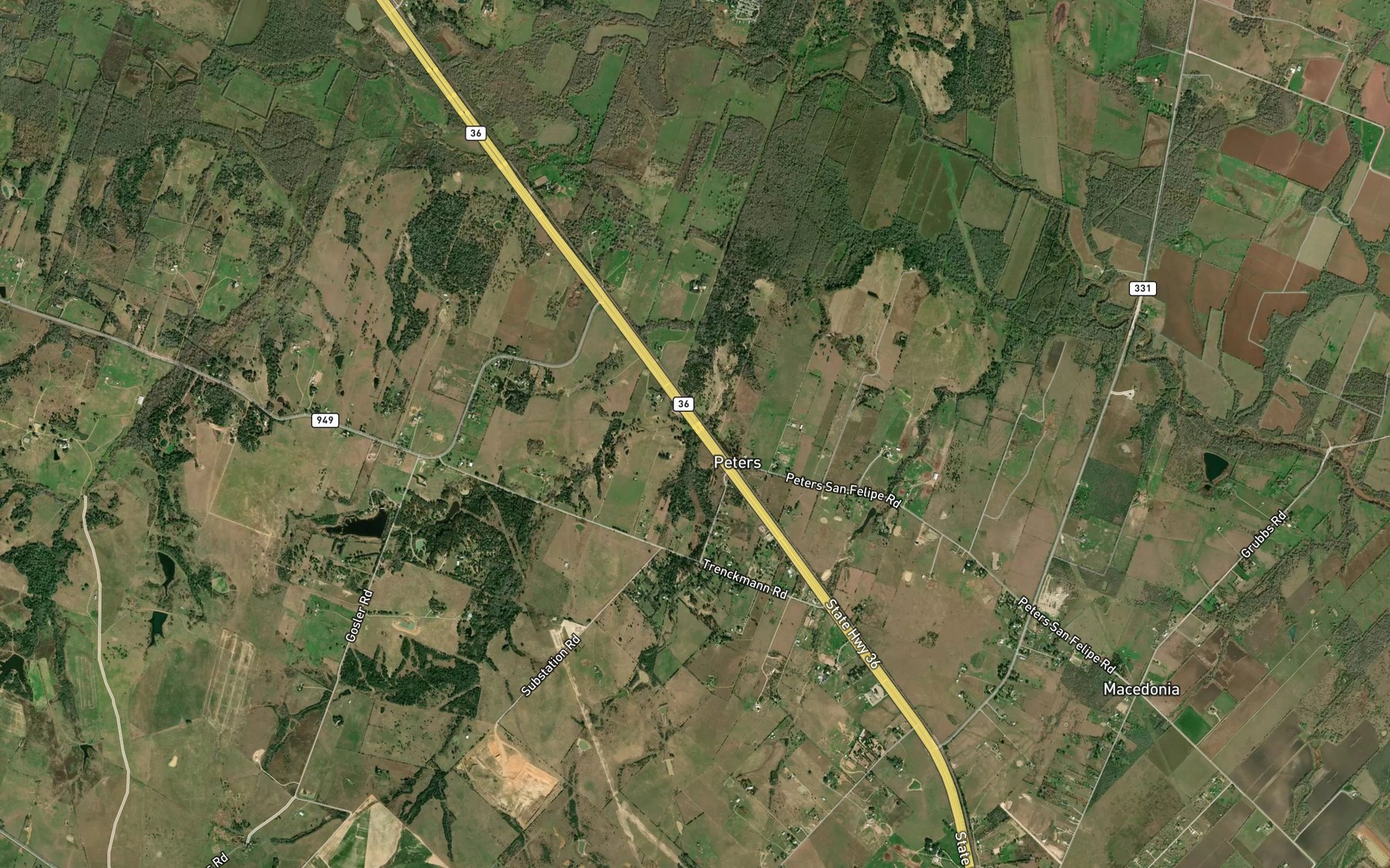 Satellite map of the Pine Tree Branch