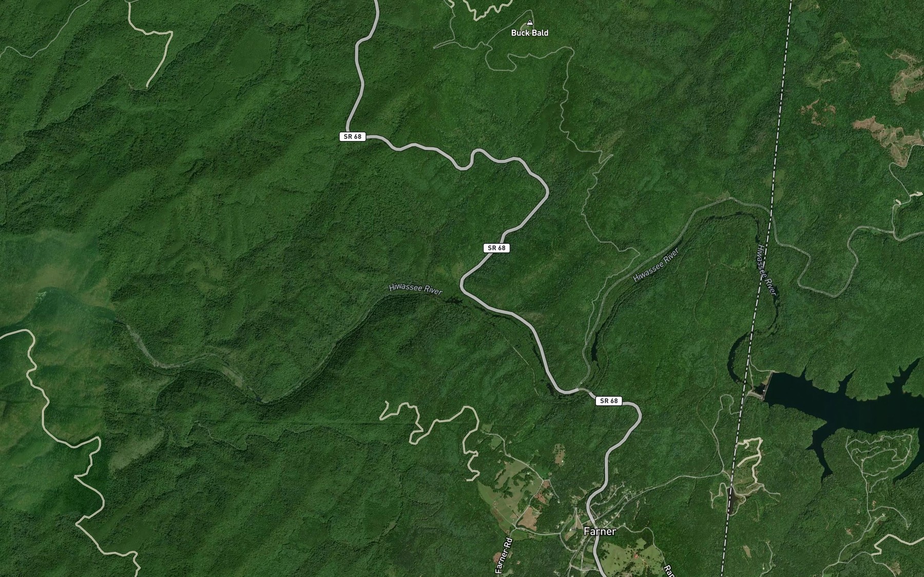 Satellite map of the Womble Branch