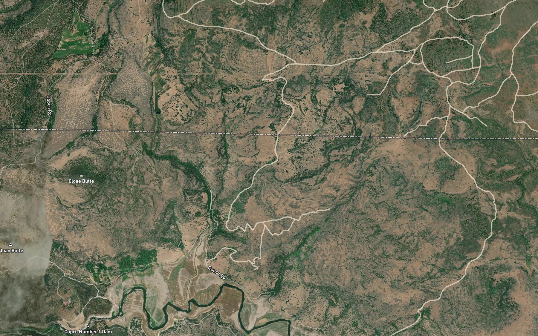 Satellite map of the Sloan Creek