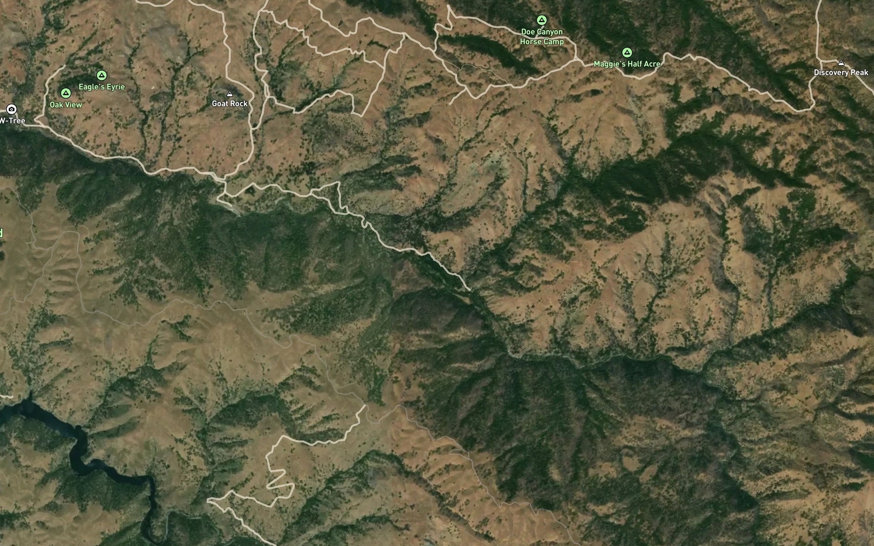 Satellite map of the Whitlock Creek