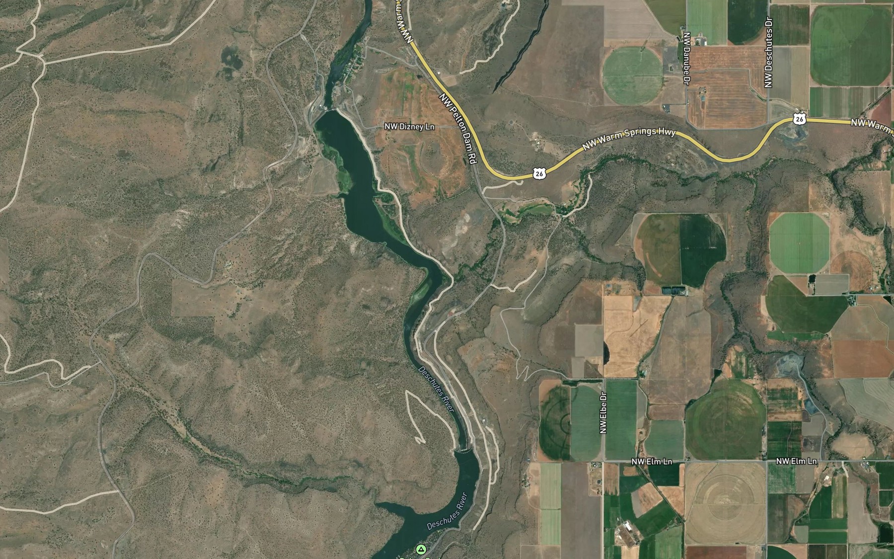 Satellite map of the Campbell Creek