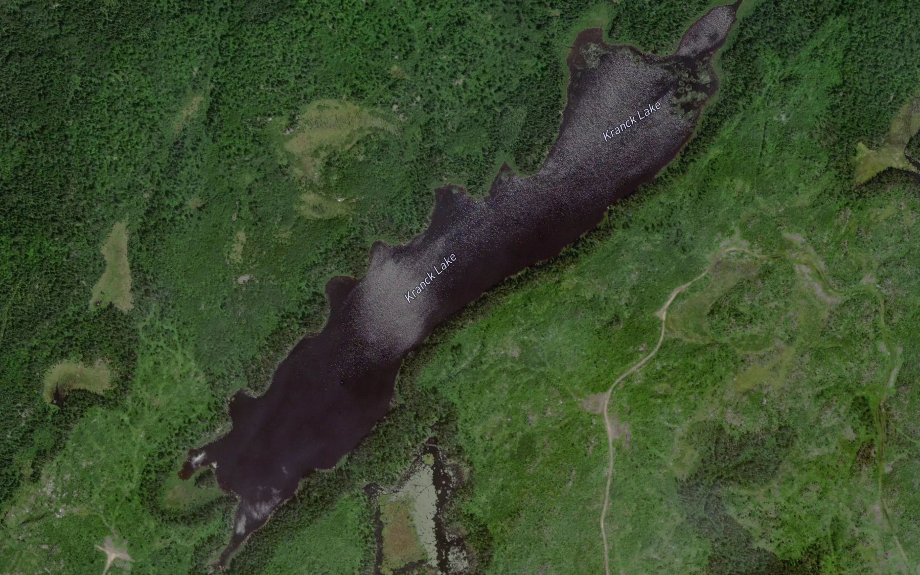 Satellite map of the Kranck Lake