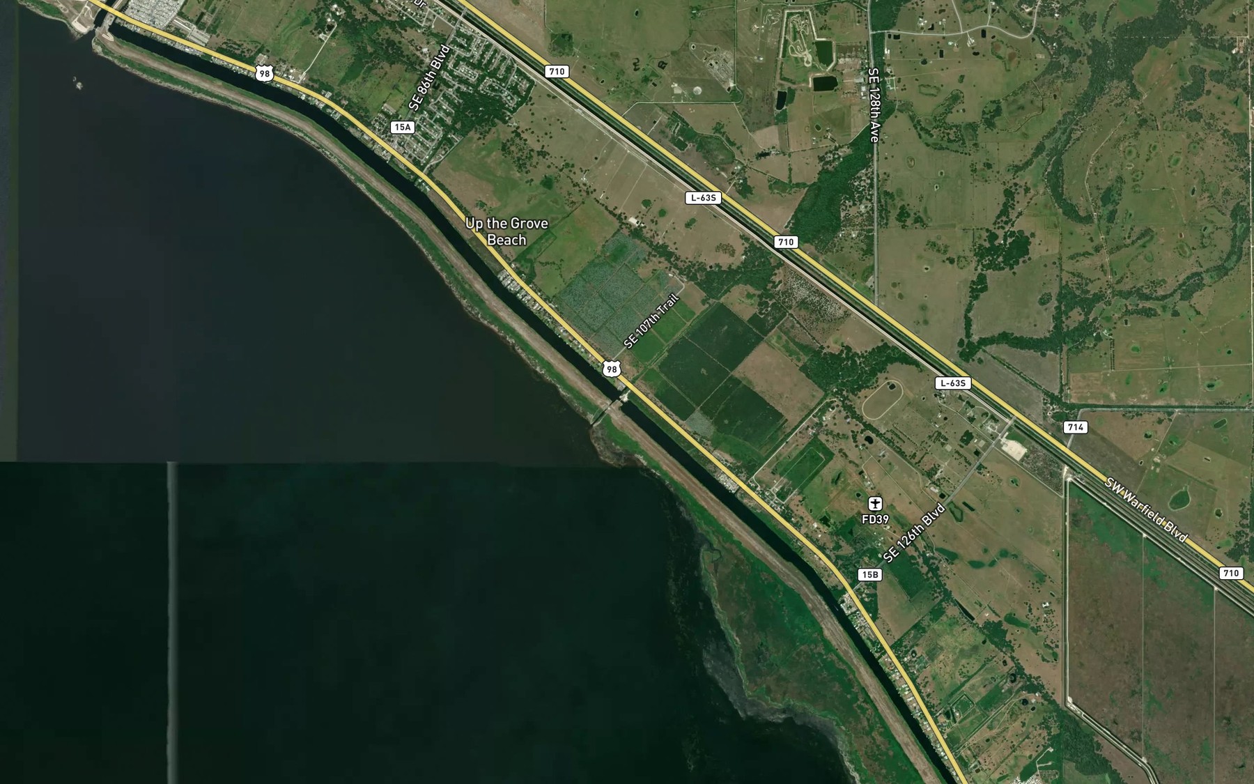 Satellite map of the Henry Creek