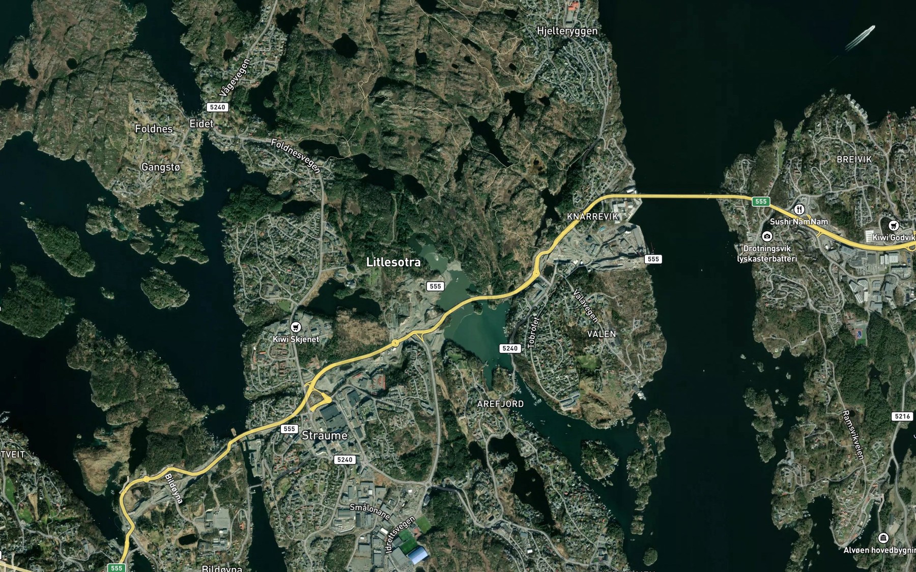 Satellite map of the Arefjordpollen