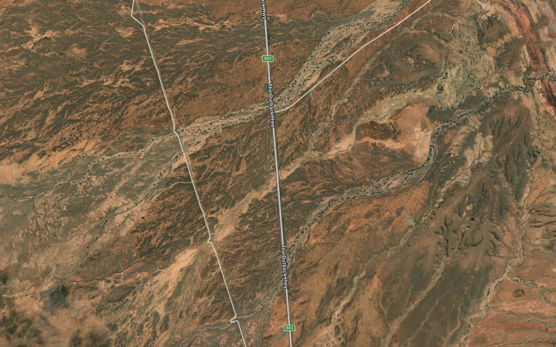 Satellite map of the Greenwells Creek