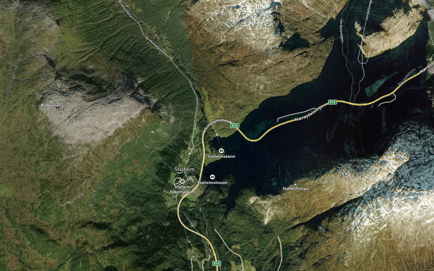 Satellite map of the Sivlefossen
