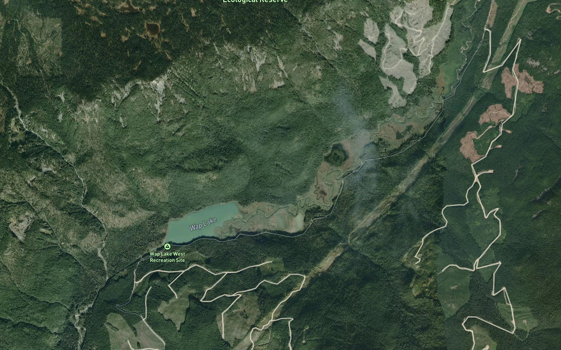 Satellite map of the Bowman Creek