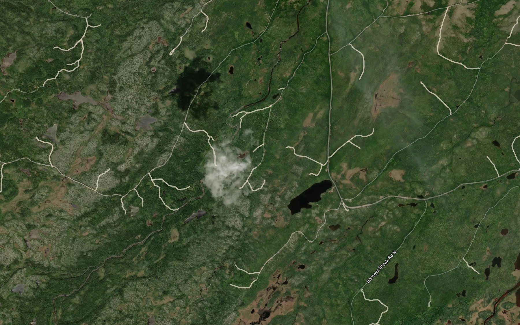 Satellite map of the Rowsells Brook