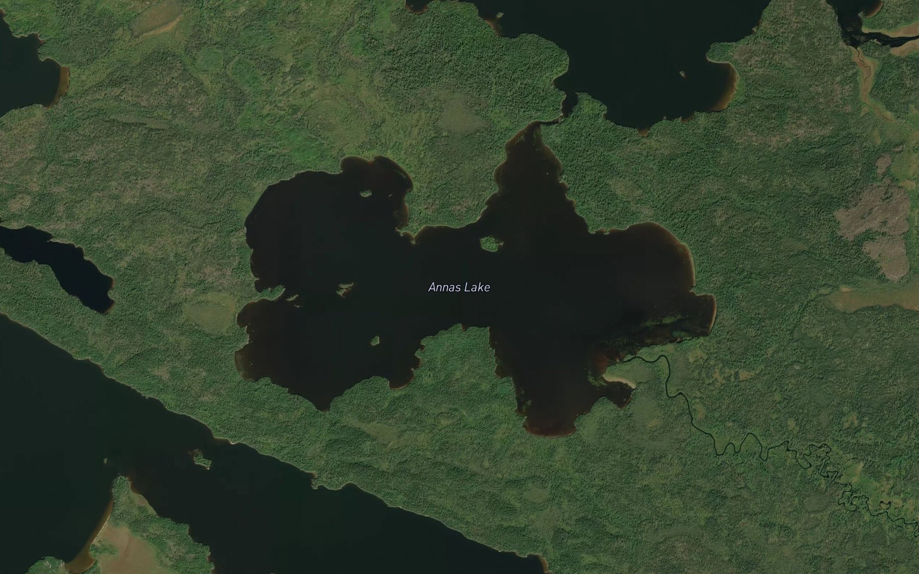 Satellite map of the Annas Lake