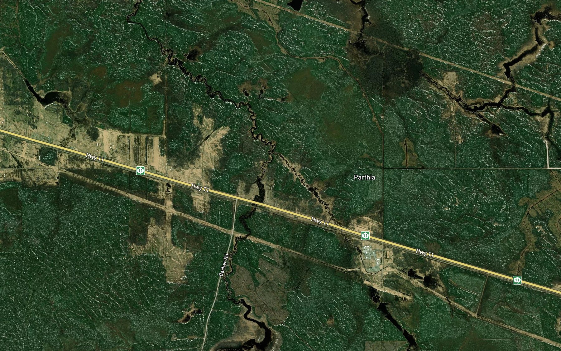 Satellite map of the Hamilton Creek