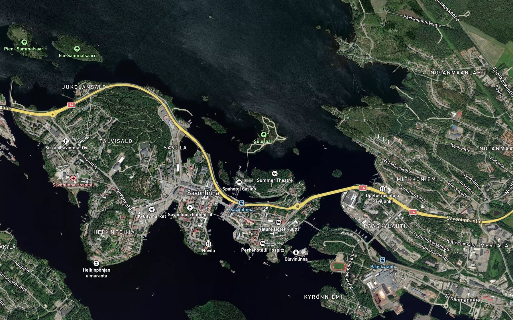 Satellite map of the Hopeasalmi