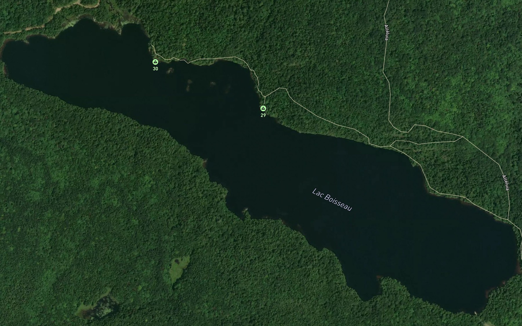 Satellite map of the Lac Boisseau