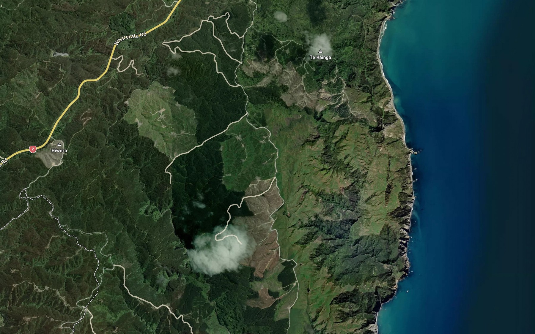 Satellite map of the Tikiwhata Stream