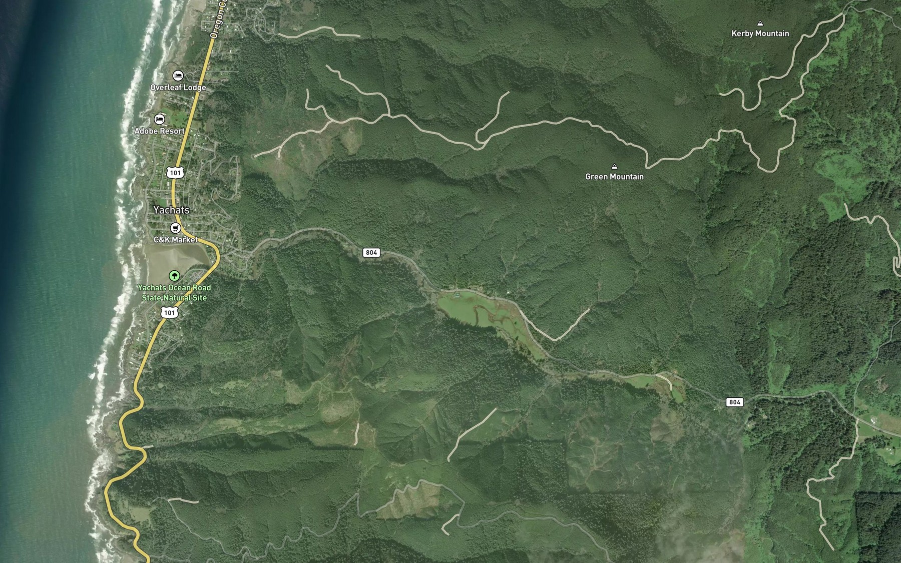 Satellite map of the Wolf Creek