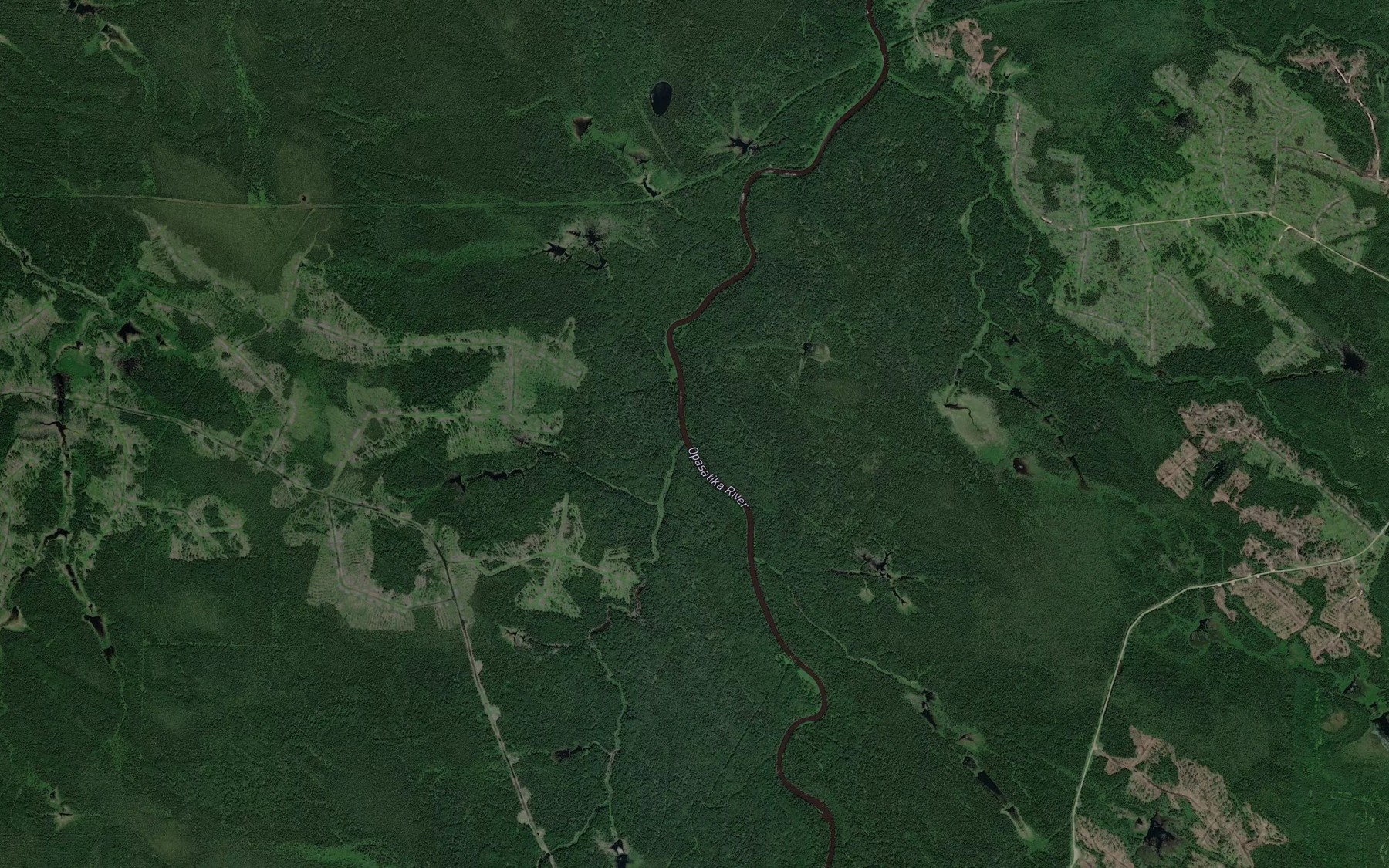 Satellite map of the Martel Creek