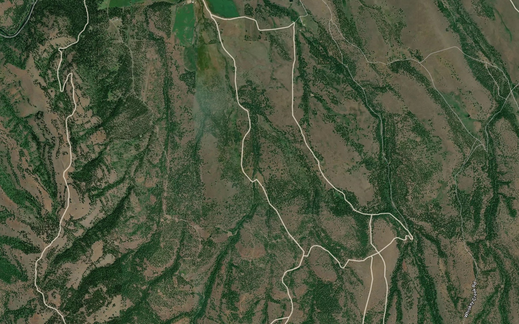 Satellite map of the Dog Creek