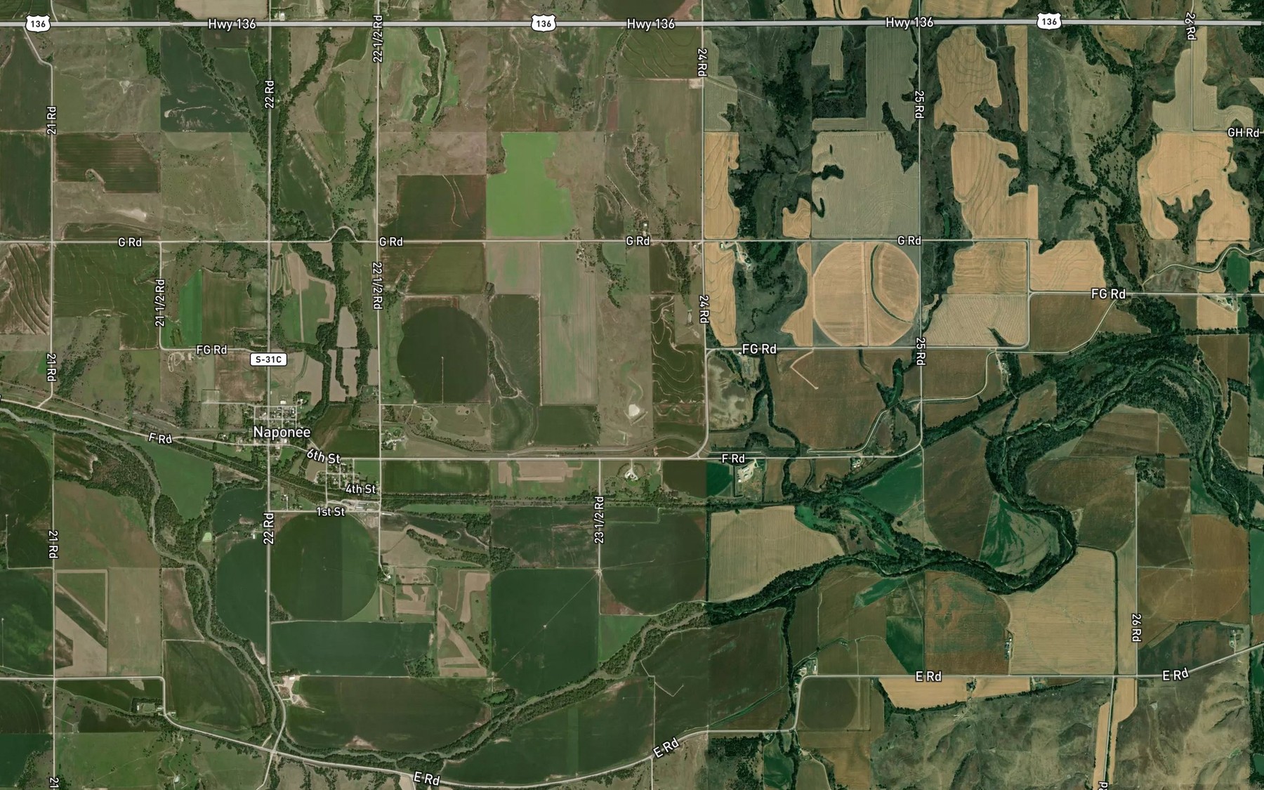Satellite map of the Rasmussen Reservoir
