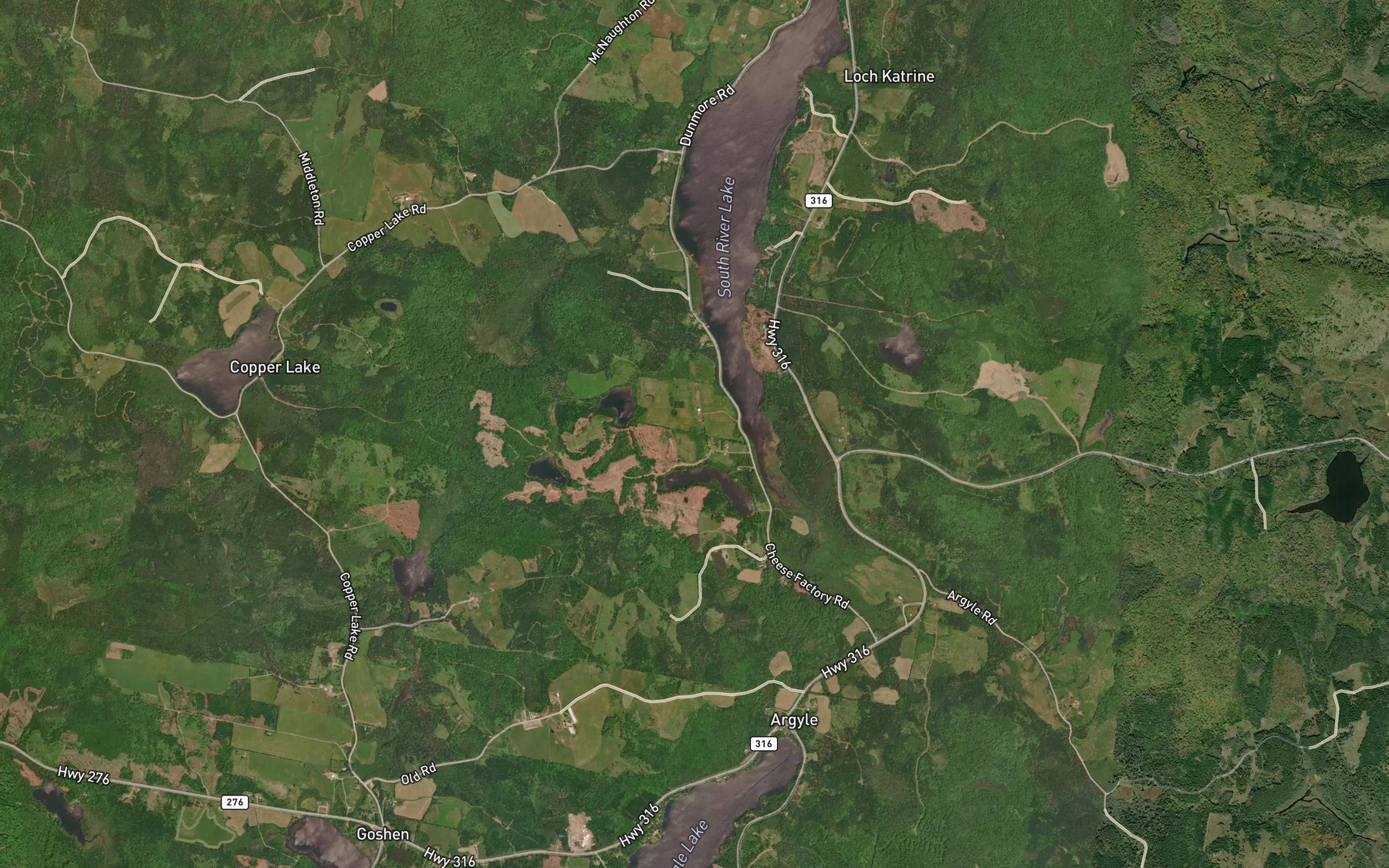 Satellite map of the Hattie Millstream