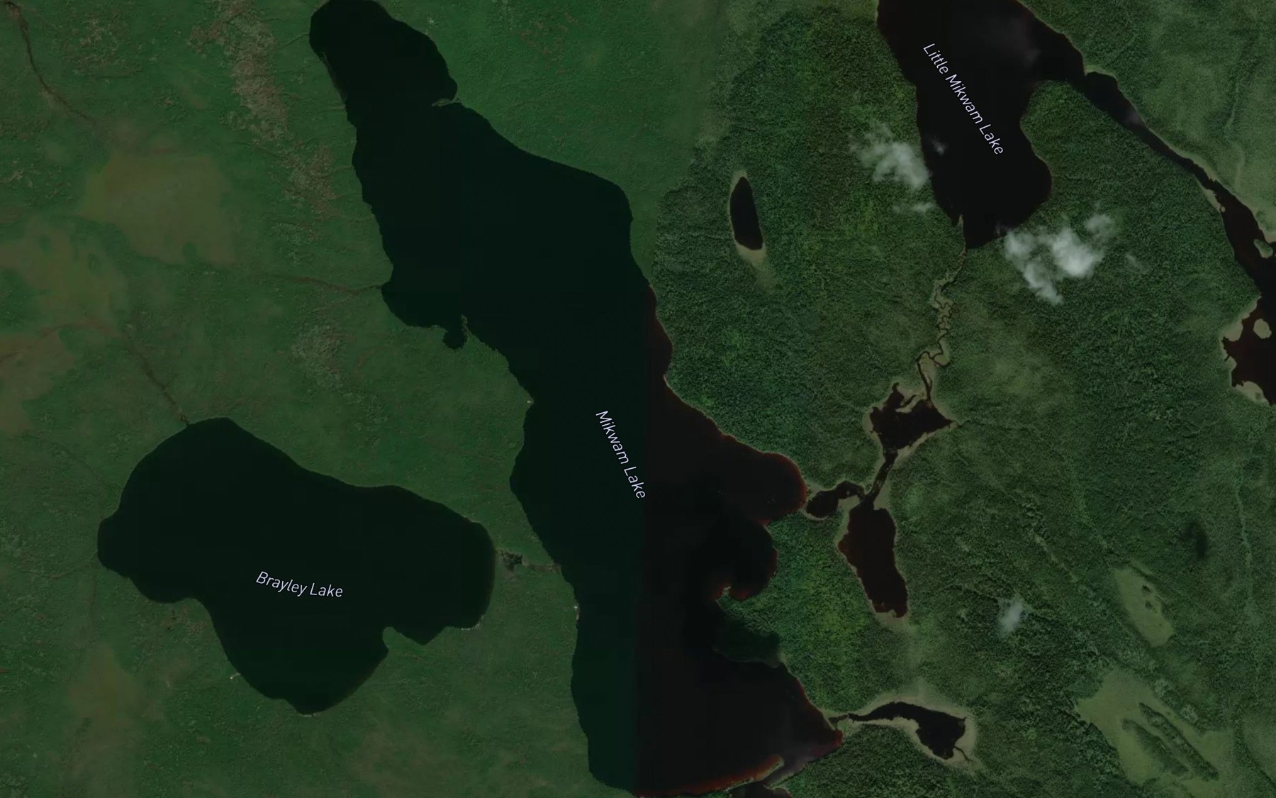 Satellite map of the Mikwam Lake