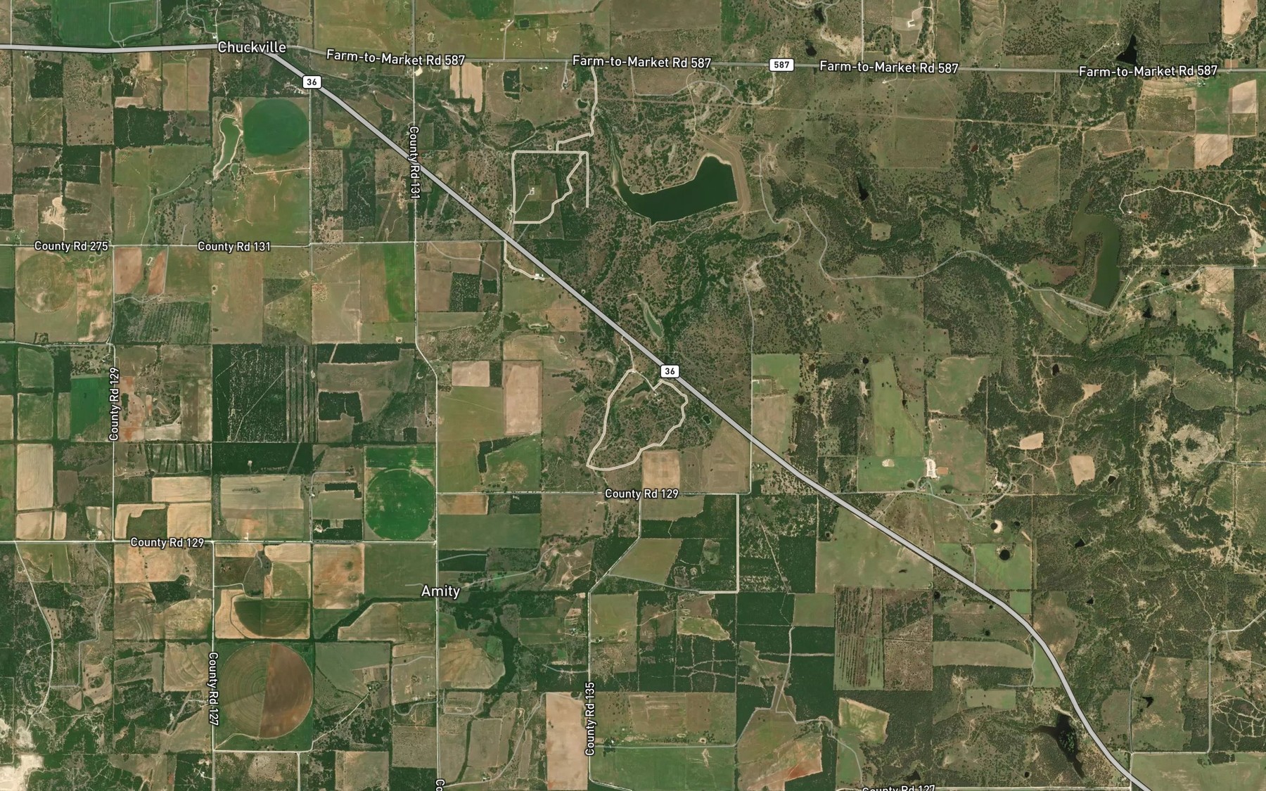 Satellite map of the Shults Lake