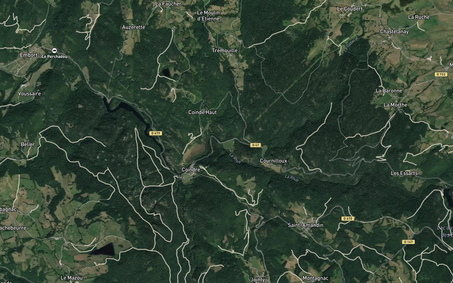 Satellite map of the Ruisseau de Gabacut