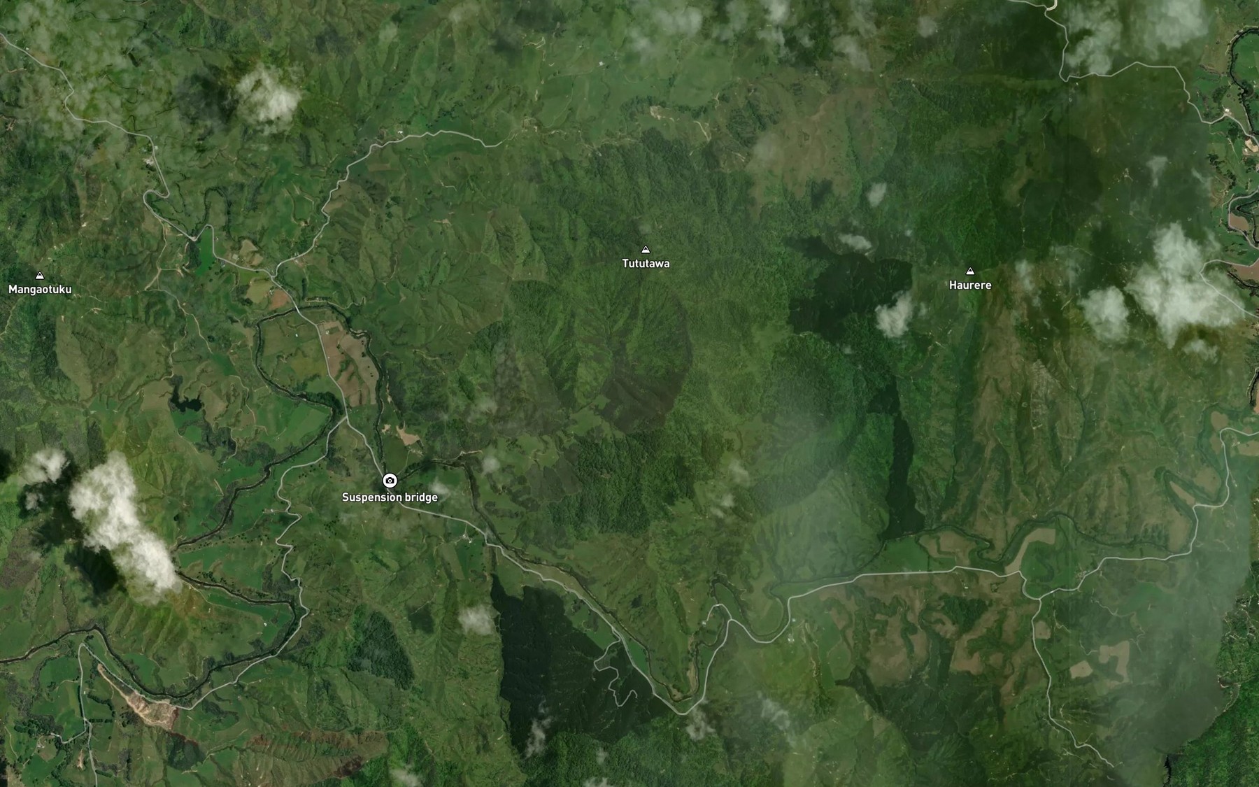 Satellite map of the Tewheniwheni Stream