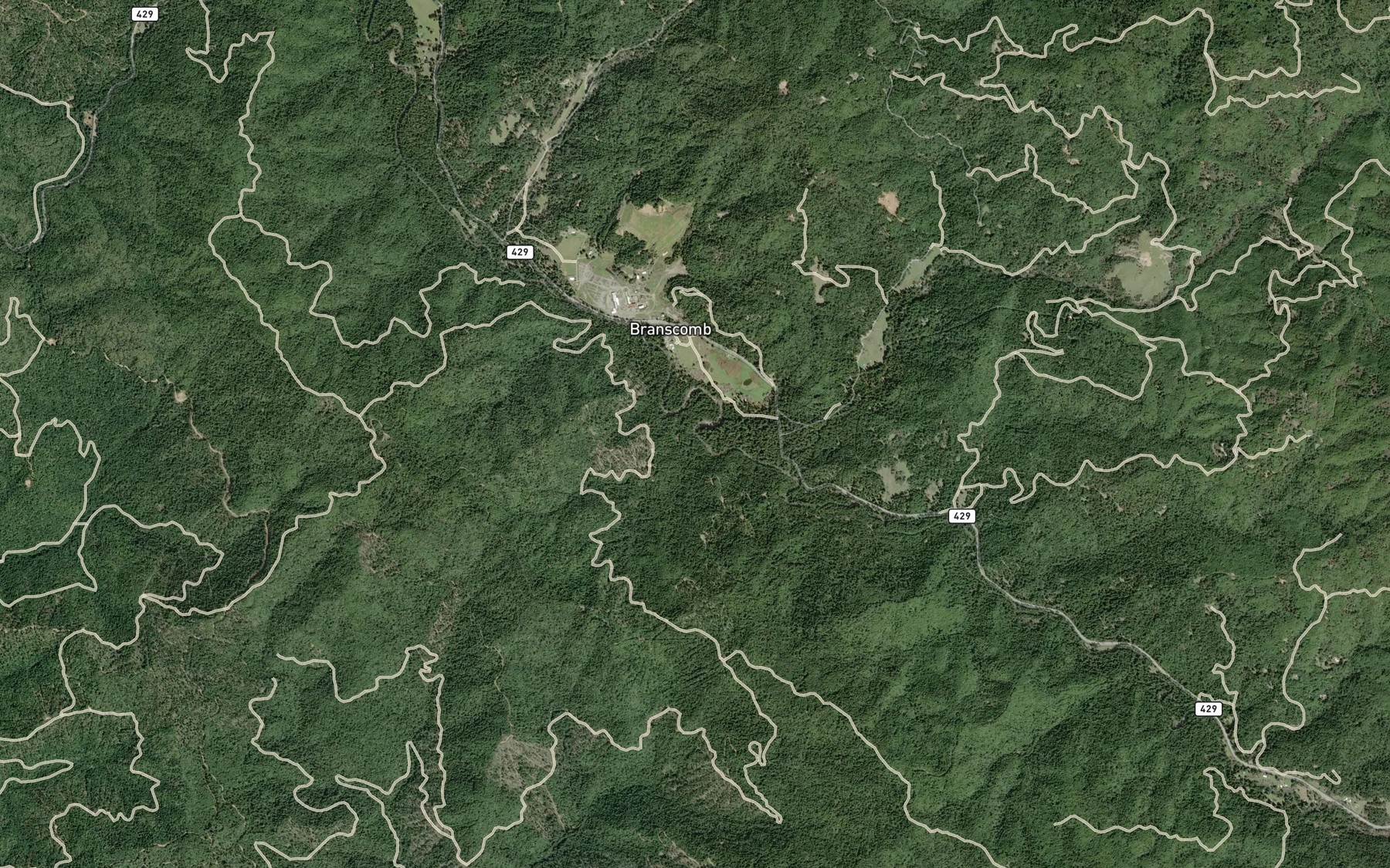 Satellite map of the Haun Creek