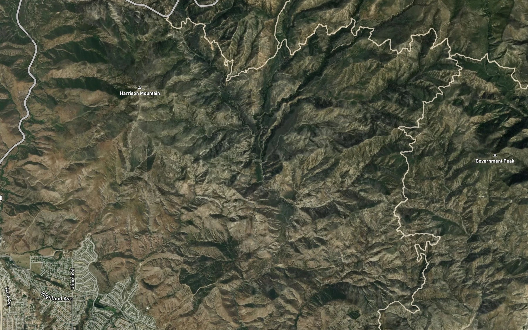 Satellite map of the Little Mill Creek