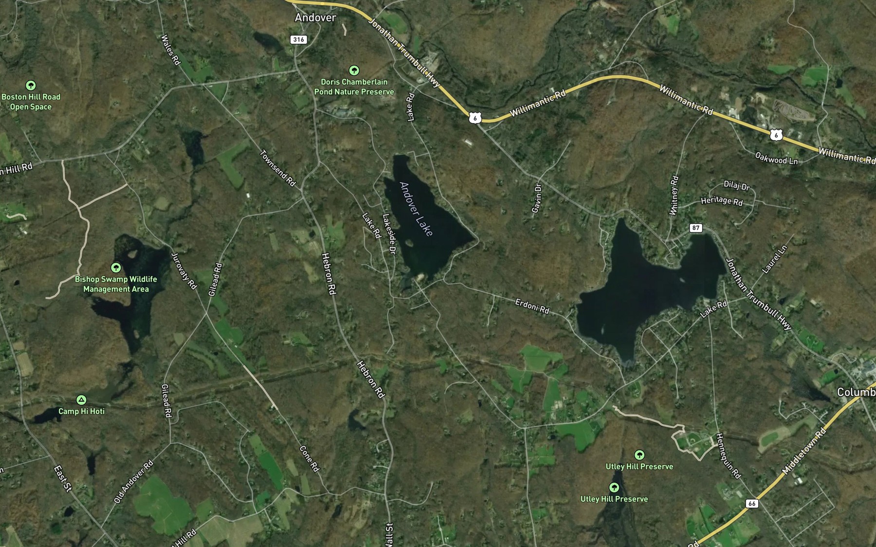 Satellite map of the Skoog Brook